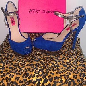Betsey Johnson Suede Peep Toe Heel